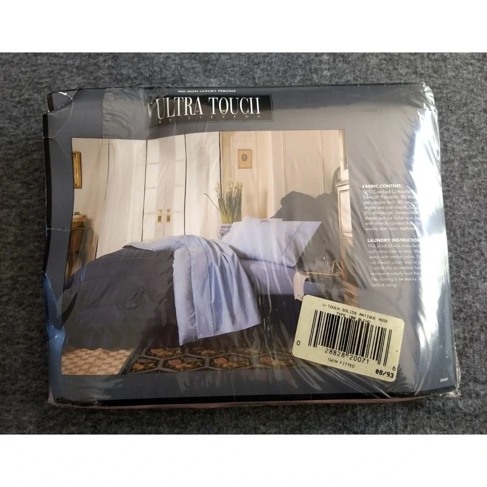 Stevens Ultra Touch Fitted‎ Twin Sheet Luxury Percale Antique Rose No Iron NOS